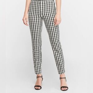Stylish Black and White Checkered Women's Trousers